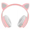 Słuchawki bezprzewodowe z uszami kota- różowe