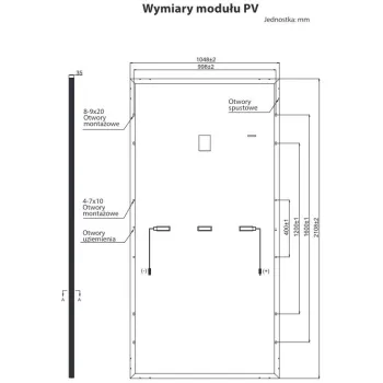 Moduł panel PV srebrna rama 455W RISEN RSM144-7-455M 2108x1048x35mm