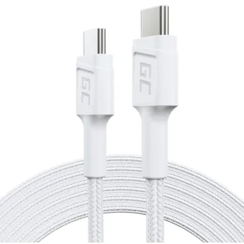 KABEL USB-C -> USB-C Green Cell POWERSTREAM 200cm BIAŁY PD 60W ULTRA CHARGE QUICK CHARGE 3.0 KABGC29W