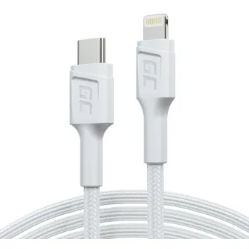 KABEL USB-C -> LIGHTHING Green Cell POWERSTREAM 100cm BIAŁY PD APPLE IPHONE