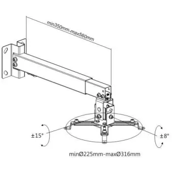 Uchwyt do montażu projektora 2w1 sufitowy/ścienny SPA-P01B Spacetronik