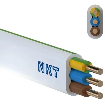 Przewód NKT instal PLUS YDYp 3x1,5 żo biały 450/750V 100m
