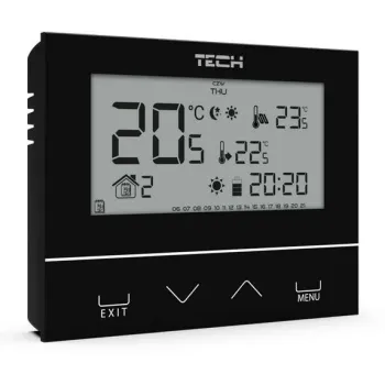 Przewodowy dwustanowy regulator pokojowy czarny ST-292v3 Tech sterowniki
