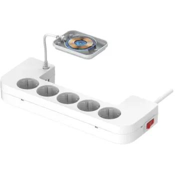LISTWA ANTYPRZEPIĘCIOWA Z ZABEZPIECZENIEM Energizer 5x SCHUKO 2x USB-A 1x USB-C 2500W 10A KABEL 2M MAGNETIC