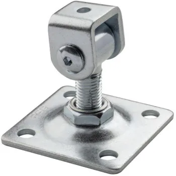 Zawias PSG 61.018.01 z szyldem 80x80x3mm - gwint M16 (regulowany, ucho ocynkowane)