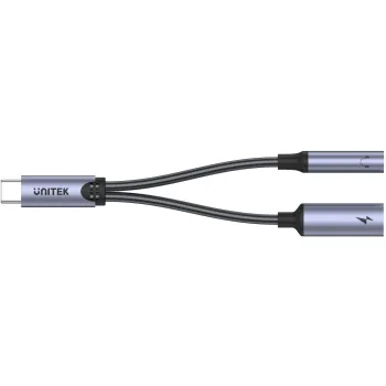 Unitek Adapter USB-C na minijack 3,5mm i USB-C 60W