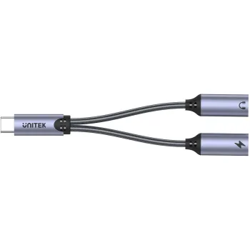 Unitek Adapter USB-C na 2 x port USB-C audio i 18W