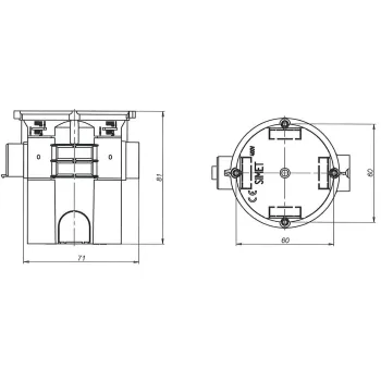Puszka instalacyjna p/t 60 łączona, ekstra-głeboka S60GF pomarańczowa | 33008008 Simet 10szt