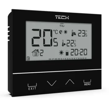 Przewodowy dwustanowy regulator pokojowy czarny ST-292v3 Tech sterowniki