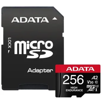 Adata Karta microSD High Endurance 256GB UHS1 U3 V30 A2 100/85MB/s + Adapter