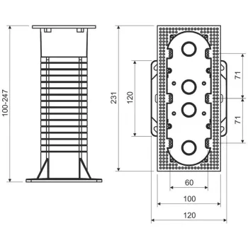 Puszka elektroinstalacyjne wielokrotna do systemów docieplających KOPOS KEZ-3_KB