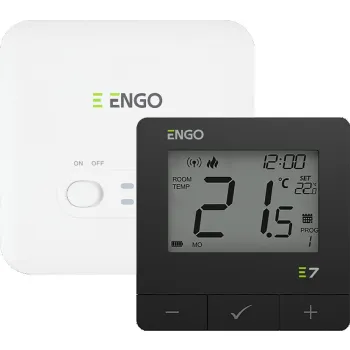 ENGO Controls E7-RFB - Programowany, bezprzewodowy regulator temperatury, czarny