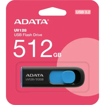 Adata Pendrive UV128 512GB USB 3.2 Gen1 czarno - niebieski