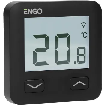 ENGO Controls E10-B - Regulator temperatury, 230V, czarny, Wi-Fi, Internetowy, podtynkowy