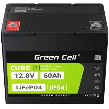 AKUMULATOR LITOWO-ŻELAZOWO-FOSFORANOWY LiFePO4 Green Cell Cube 12.8V 60Ah LFPGC12V60AH
