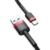 KABEL USB-A -> USB-C Baseus Cafule CATKLF-A91 50cm 3A QC 3.0 CZARNO-CZERWONY W OPLOCIE