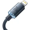KABEL USB-C -> Lightning / iPhone Baseus Crystal CAJY000301 2m 20W PD Quick Charging CZARNY W OPLOCIE PREMIUM