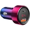 Ładowarka samochodowa Baseus Magic Series PPS USB-C/USB-A 45W różowo-niebieska