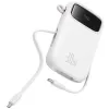 Powerbank Baseus QPow 2 10000mAh 30W z 2 wbudowanymi kablami USB-C - biały