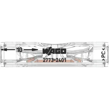 Szybkozłączka przelotowa uniwersalna LINKA/DRUT 2x 0,2-4mm2 WAGO 2773-2401 (Paczka 100szt.)