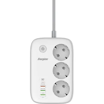 LISTWA ZASILAJĄCA SMART Energizer Z Wi-Fi I APP 3x SCHUKO 3x USB-A 1x USB-C 2500W 10A KABEL 2M
