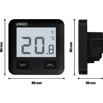 ENGO Controls E10-B - Regulator temperatury, 230V, czarny, Wi-Fi, Internetowy, podtynkowy