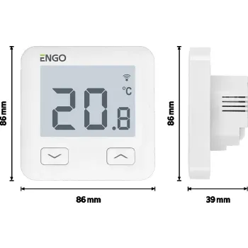 ENGO Controls E10-W - Regulator temperatury, 230V, biały, Wi-Fi, Internetowy, podtynkowy
