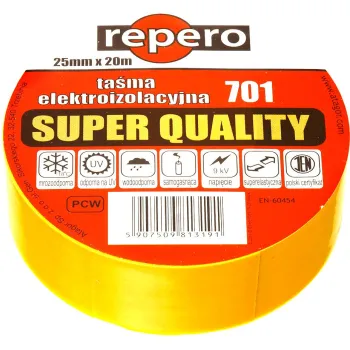 TAŚMA IZOLACYJNA REPERO 701 CZEROWNA 19MMX20M