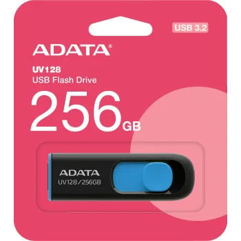 Adata Pendrive UV128 256GB USB 3.2 Gen1 czarno - niebieski