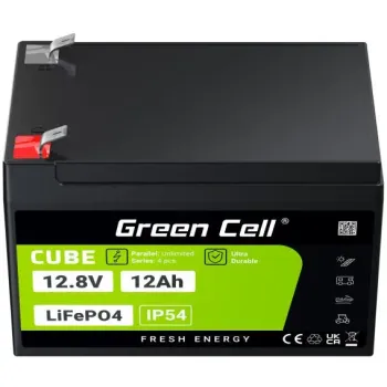 AKUMULATOR LITOWO-ŻELAZOWO-FOSFORANOWY LiFePO4 Green Cell Cube 12.8V 12Ah LFPGC12V12AH