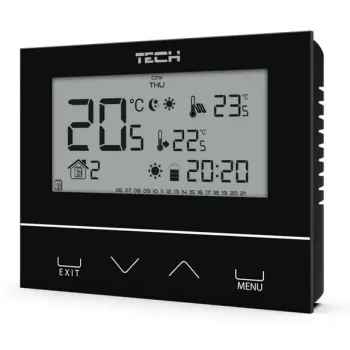 Przewodowy dwustanowy regulator pokojowy czarny ST-292v3 Tech sterowniki