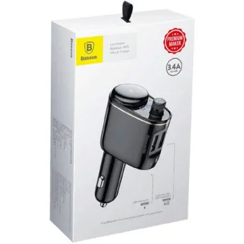 TRANSMITER FM ŁADOWARKA SAMOCHODOWA Baseus Enjoy S-06 3.4A 2x USB-A BT 4.2