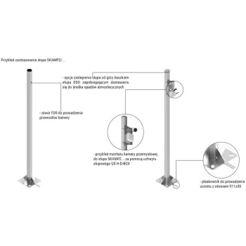 Słup ATS SKAMP2/5 pod montaż kamer CCTV