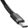 KABEL USB-C -> USB-C Baseus Cafule CATKLF-HG1 200cm 60W 3A PD 2.0 QC 3.0 CZARNO-SZARY W OPLOCIE