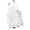 ŁADOWARKA SIECIOWA Baseus Compact Charger CCXJ010202 10.5W 2x USB-A BIAŁA
