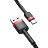 KABEL USB-A / USB-C Baseus Cafule CATKLF-A91 50cm 3A QC 3.0 CZARNO-CZERWONY W OPLOCIE