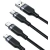 Kabel 3w1 USB-A / USB-C micro-USB Lightning Joyroom S-1T3018A18 30cm 3.5A w oplocie czarny
