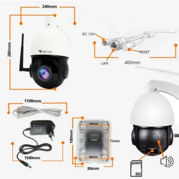 Kamera IP ORLLO Z10 Zewnętrzna Obrotowa WiFi 4Mpx ZOOM x18 POE