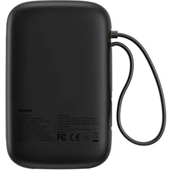 Powerbank Baseus QPow 2 10000mAh 30W z 2 wbudowanymi kablami USB-C - czarny
