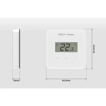 Przewodowy regulator pokojowy sinum czarny R-S2 Tech Sterowniki