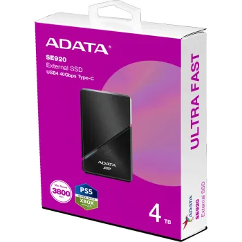 Dysk SSD Adata SE920 4TB USB4C 3800/3700 MB/s Black