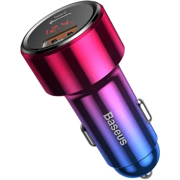 Ładowarka samochodowa Baseus Magic Series PPS USB-C/USB-A 45W różowo-niebieska