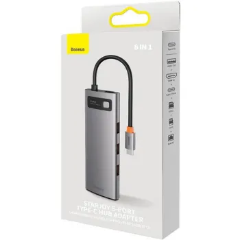 Baseus StarJoy 8-Port | Adapter HUB USB-C - HDMI/ 3*USB3.1/ RJ45/ SD/TF / PD 100W