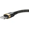 KABEL USB-A -> Lightning / iPhone Baseus Cafule CALKLF-BV1 100cm Apple 2.4A CZARNO-ZŁOTY W OPLOCIE