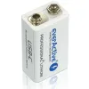 Akumulatorek 6F22 Li-Ion everActive 9V 550mAh z gniazdem USB-C