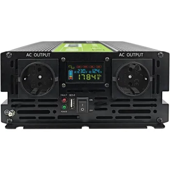 PRZETWORNICA NAPIĘCIA Green Cell PowerInverter LCD 12V / 230V 2000W/4000W CZYSTA SINUSOIDA