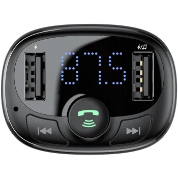 TRANSMITER FM ŁADOWARKA SAMOCHODOWA Baseus Enjoy S-09A 3.4A 2x USB-A microSD BT 4.2
