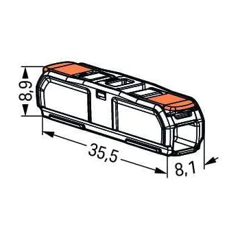 Szybkozłączka przelotowa uniwersalna LINKA/DRUT 2x 0,2-4mm2 WAGO 221-2411 (Paczka 60szt.)