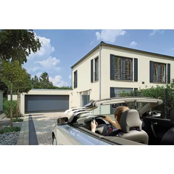 Brama garażowa segmentowa Renomatic/Hormann z napędem ProLift500-2 i szyną FS30 - przetłoczenia M Planar. Wymiar 2500x2125mm.