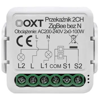 Moduł OXT mini przekaźnik 2 obw. bez N ZigBee TUYA